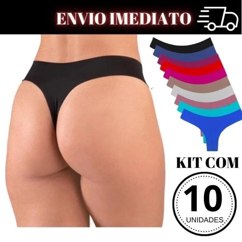Kit 10 calcinhas FIO DENTAL tanga sem costura corte a laser