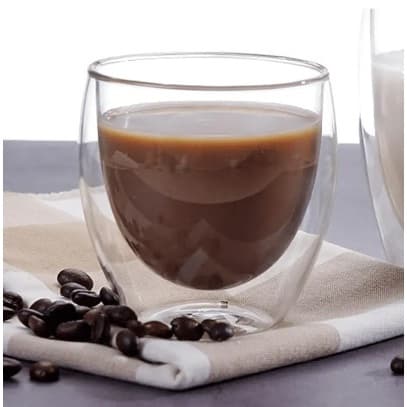 Copo Duplo De Vidro 250ml Resistente a Altas Temperaturas