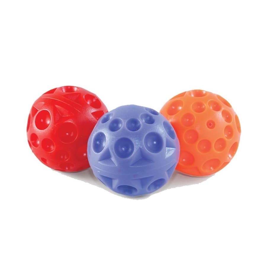 Kit 3 Bola Pet De Borracha Lunar Grande Para Cão E Gato