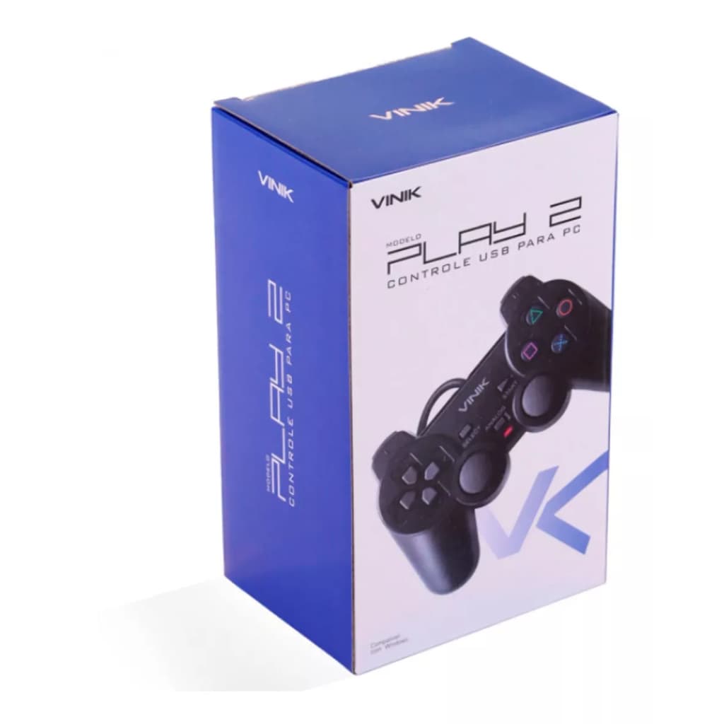 CONTROLE PC USB PS2/PLAYSTATION 2 - RETRO - VINIK PLAY 2