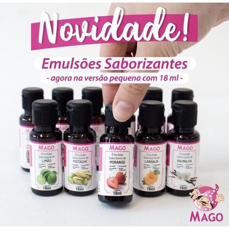 Emulsão Saborizante essência Mago Diversos Sabores 18 ml