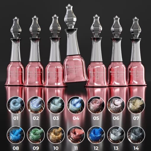 Esmalte em Gel Refletivo Diamante Com Glitter 15ml Miss sonia