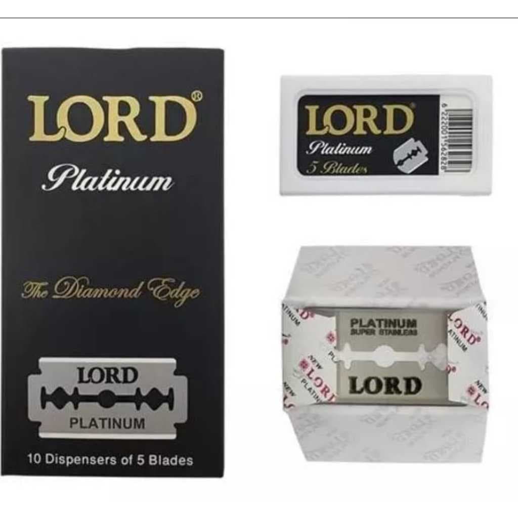Lamina Para Barbear Lord Platinum Profissional Cx 50 Unidades - Envio Imediato