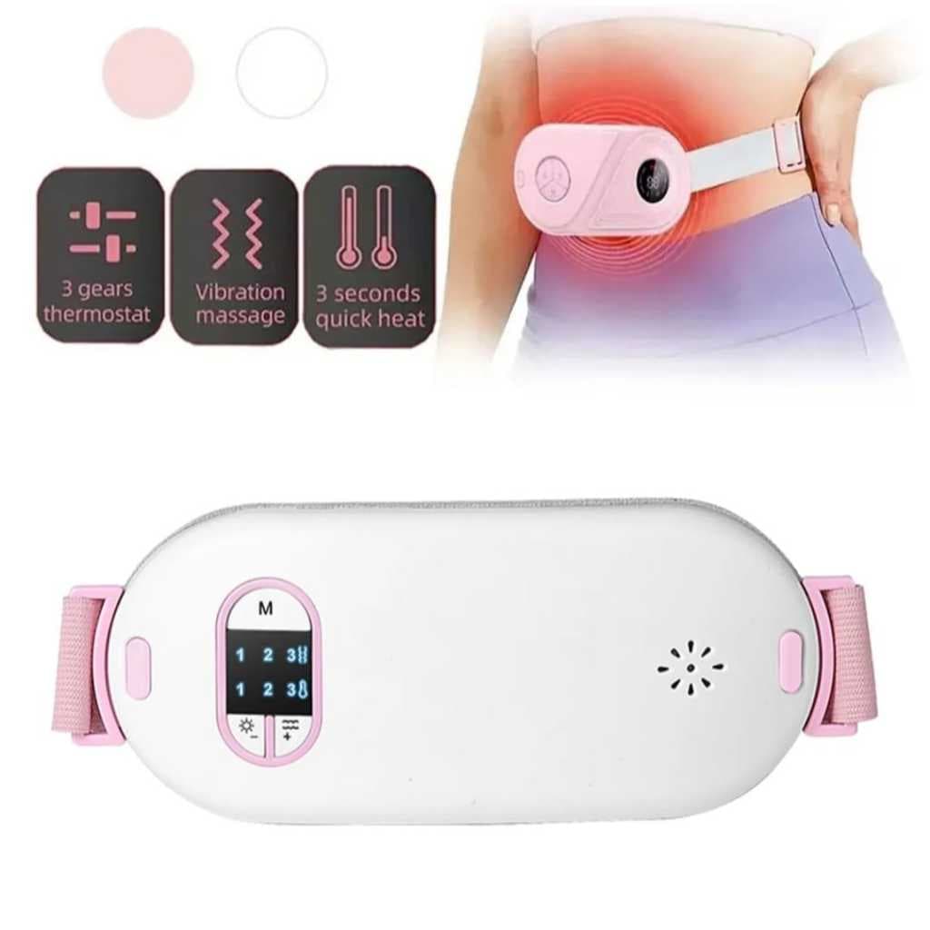 Cinta Massageadora Vibratória Menstrual Aquecimento Elétrico Cinto Quente Terapia - Envio Agora