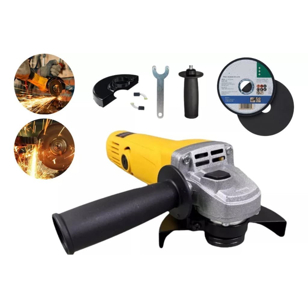 Esmerilhadeira Lixadeira Angular 800W SH 4.1/2 Multi-Funções + 3 Discos de Corte