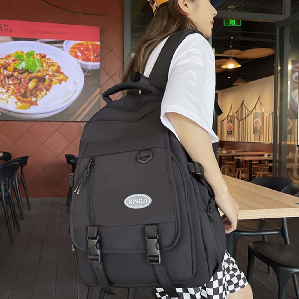 Mochila Feminina Impermeável Estilo Coreano, Para Escola, Trabalho, Viagem, Multifuncional, Mochila Casual, Mochila Escolar, Mochila com Zíper e Fivela