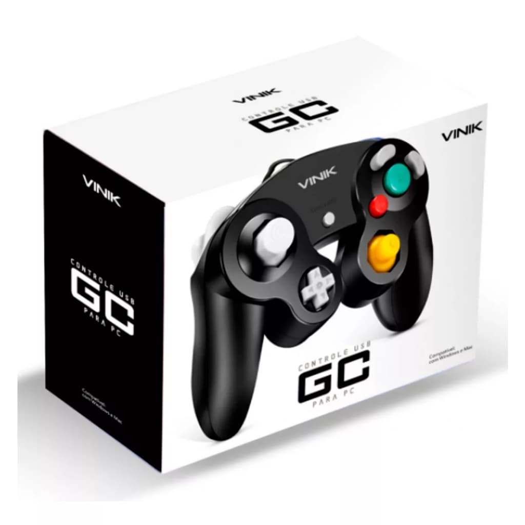 Controle Pc Modelo Game Cube Usb Plug And Play - Vinik