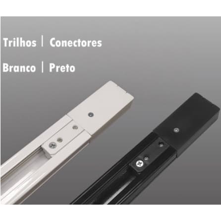 Trilho Eletrificado De 1m aluminio Preto/Branco