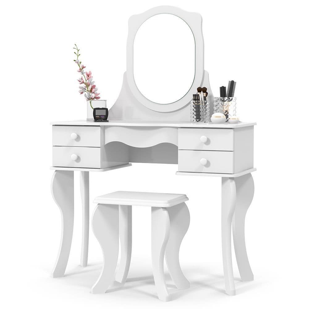 Penteadeira Princesa Maquiagem Acessórios Com Banqueta - Branco