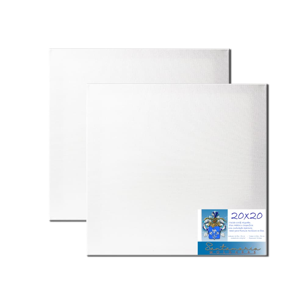 Kit 2 Telas 20x20 Para Pintura Pronta Para Uso 100% Algodão