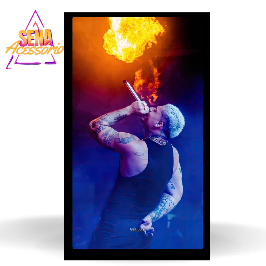 Quadro Decorativo Felipe Ret 1 Peça Fogo Rap Trap Para Sala Quarto Hall Escritorio