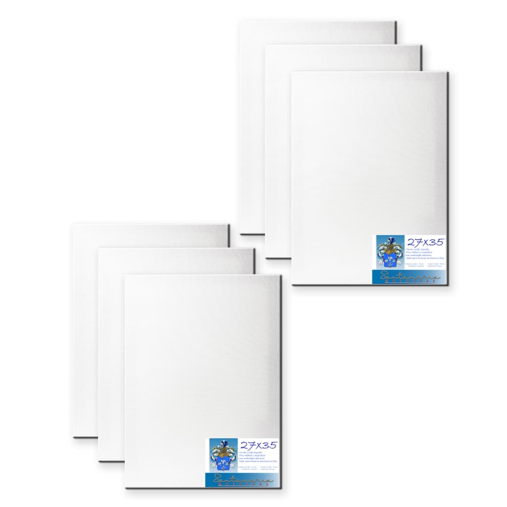 Kit 6 Telas De Pintura 27x35 Prontas Para Uso 100% Algodão
