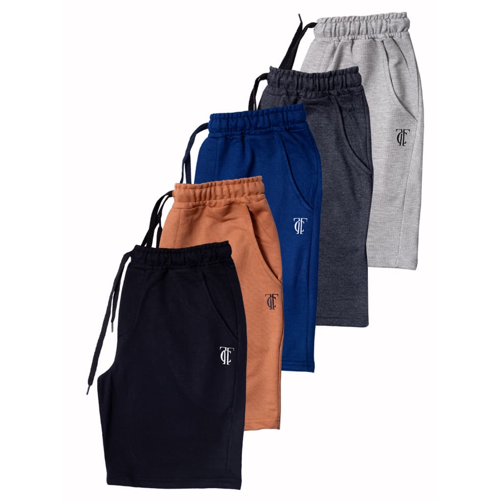 Kit 3 Bermudas Moletom Masculinas Liso TC 100% Algodão