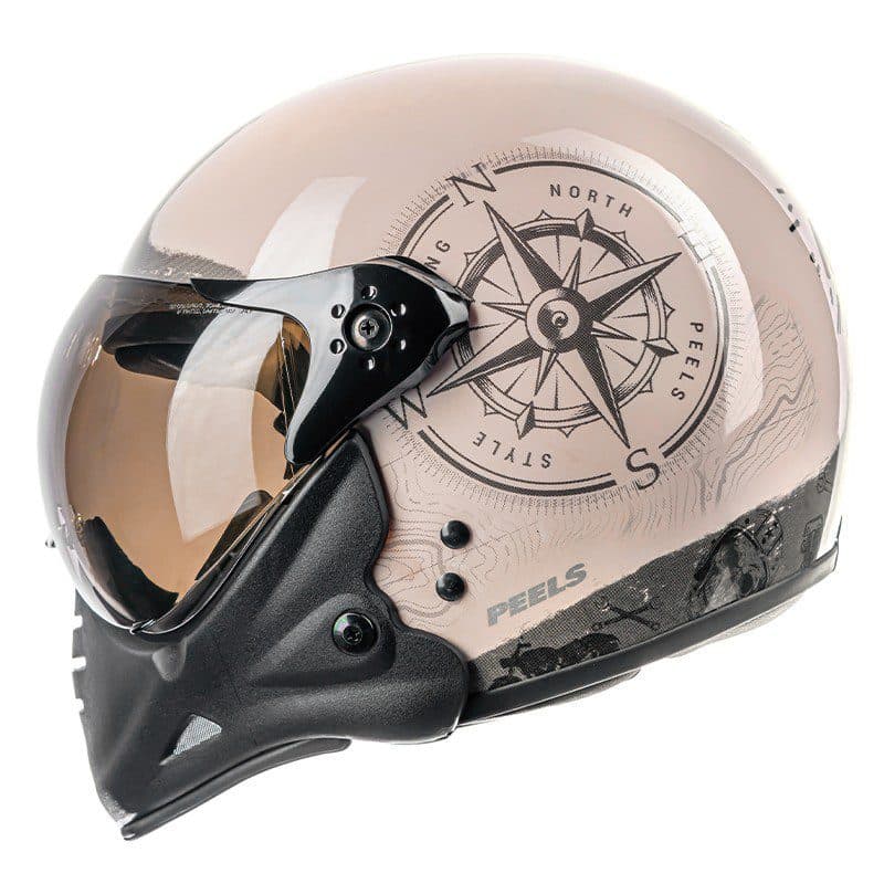 Capacete Moto Peels F-21 Mirage F21 Army North Custom Aviador Masculino Feminino Off White