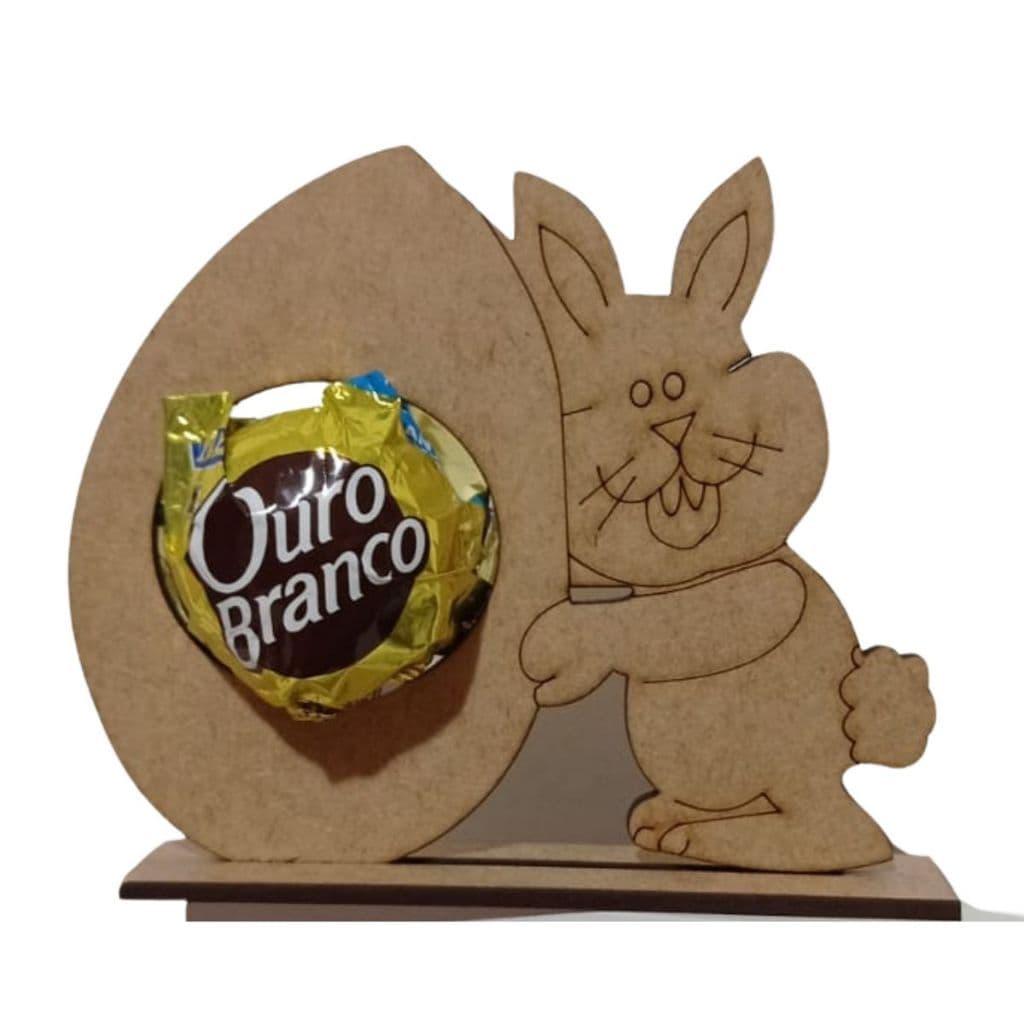 Porta Bom Bom Páscoa Coelho Lembrancinha MDF