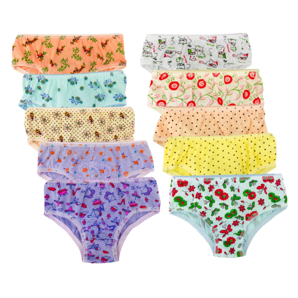 Kit 5-10 Calcinha infantil menina 100% Algodão Confortável Estampada