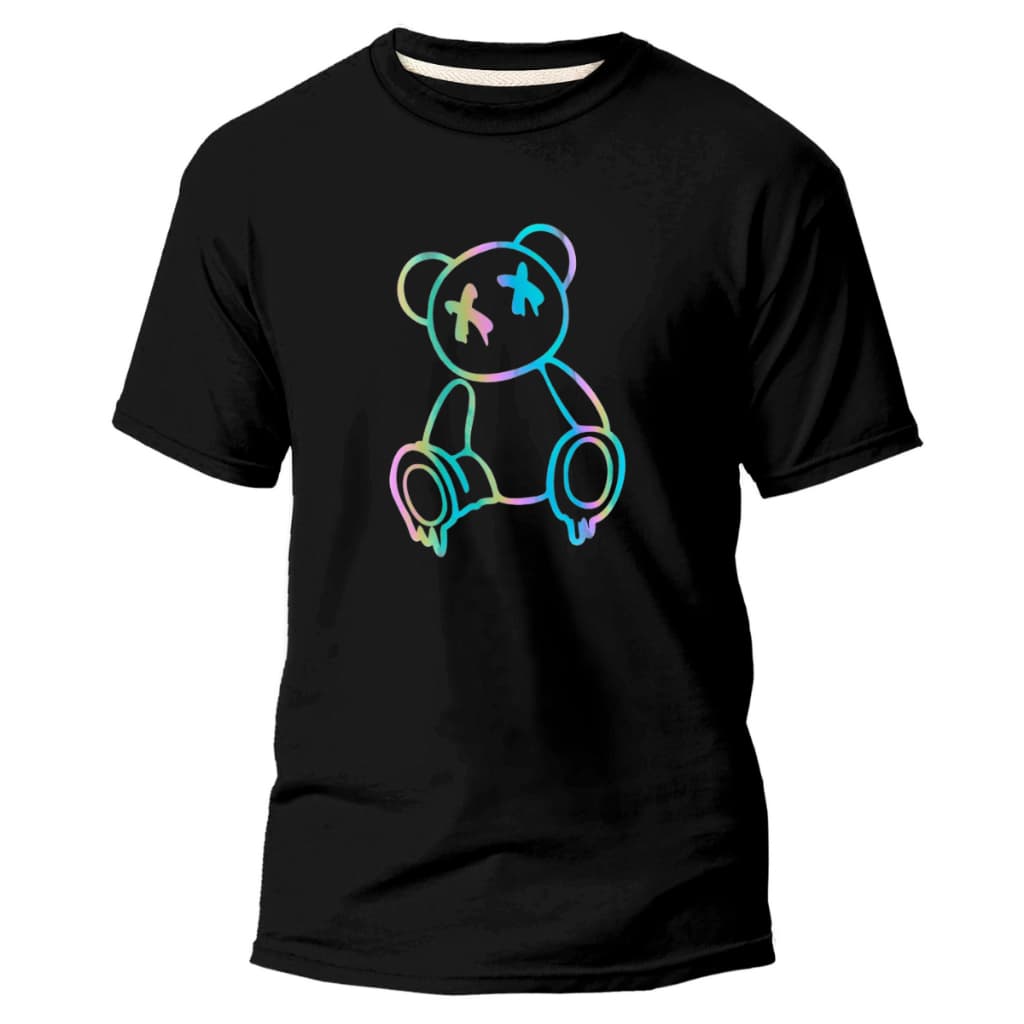 T-shirt  Urso Colorido Lançamento Básico Camiseta Leve Unissex