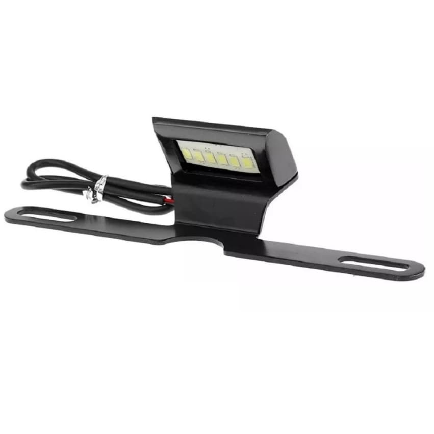 Luz de Placa com Suporte Modelo Universal com 6 LED Preto Dourado Azul Vermelho Luz de Placa Moto Motocicleta Alumínio
