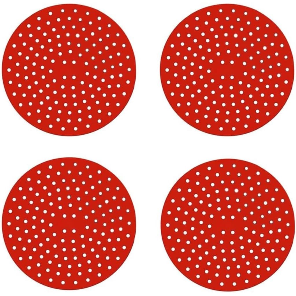 Kit com 4 Almofada de Silicone Para Fogão de Indução Protetor de Boca Cooktop Indução (Vermelho)