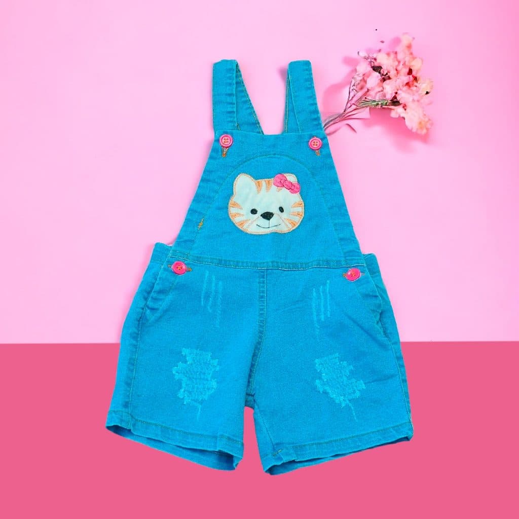Jardineira jeans infantil menina macacão feminino (1, 2 e 3 aninhos).
