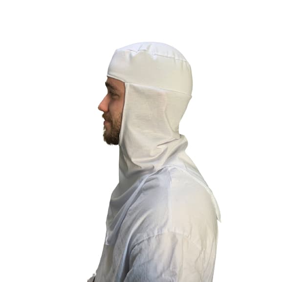 Touca Ninja Branco Capuz de segurança modelo ninja.