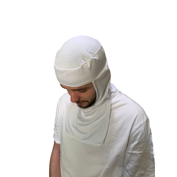 Touca Ninja Branco Capuz de segurança modelo ninja.  APLICAÇÕES:  Indústrias em Geral.  Frigoríficos.  Pescados.  Supe