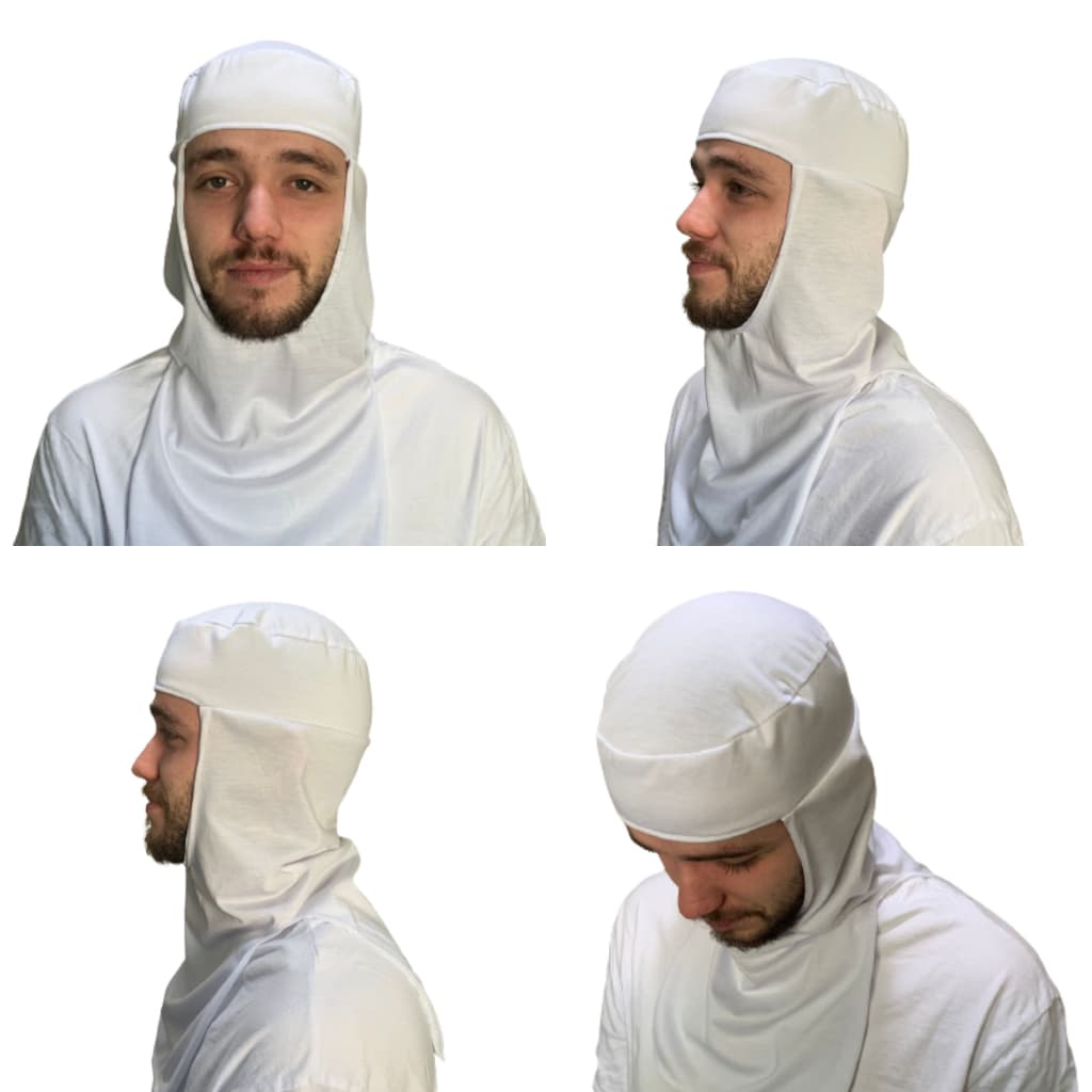 Touca Ninja Branco Capuz de segurança modelo ninja.  APLICAÇÕES: Indústrias em Geral.Frigoríficos. Pescados.