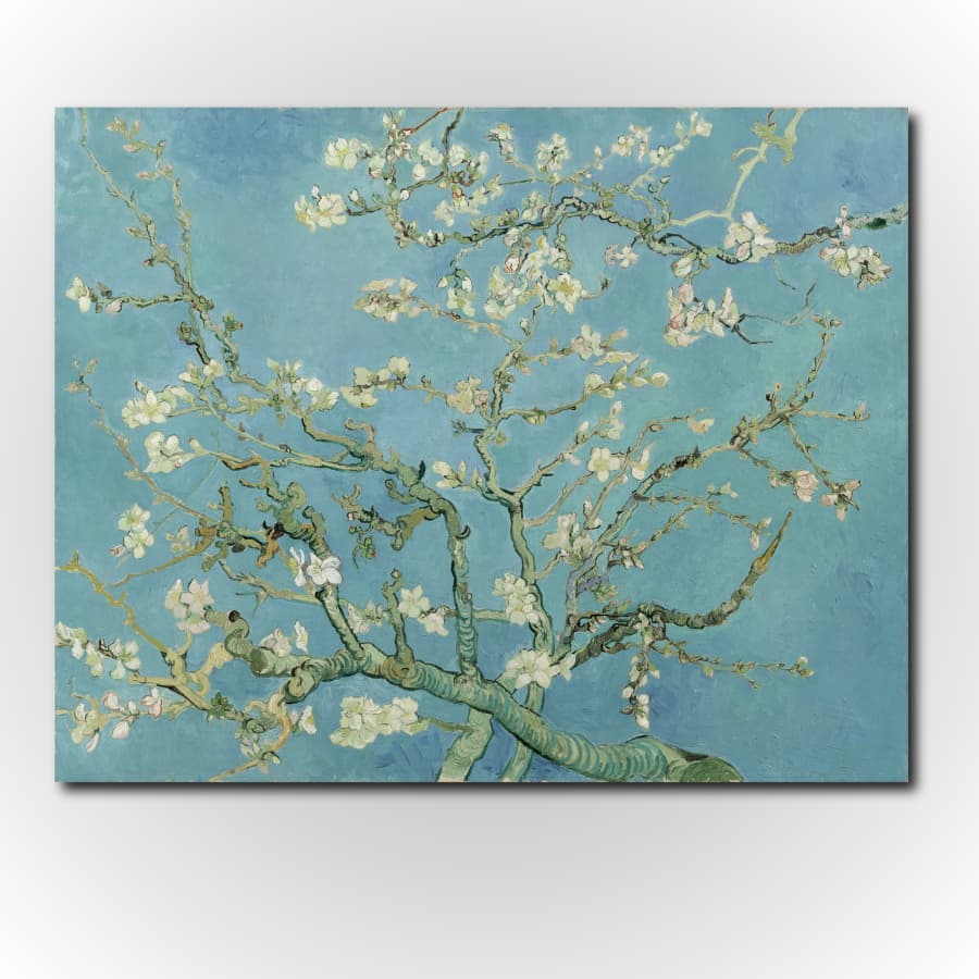 Quadro Tela Acetinada Amendoeira em Flor de Van Gogh Obras de Artes Moderna Pós-Impressionismo