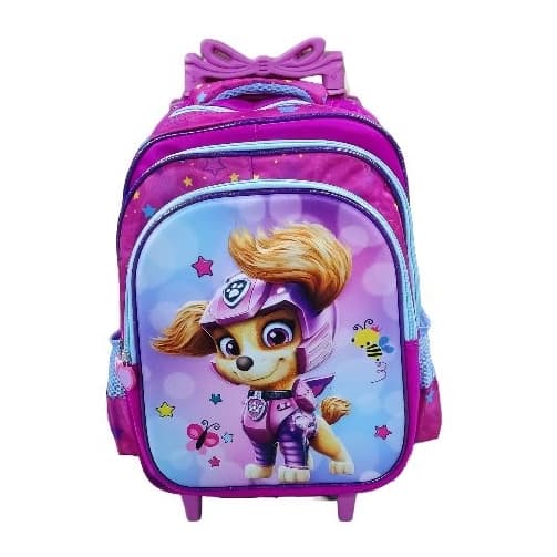Mochila Skye (Patrulha Canina) - Kit Escolar Infantil 3D (alto relevo) C/ Lancheira E Estojo Importada