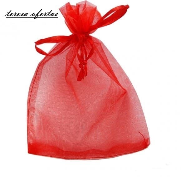50 saquinhos de organza vermelho 7x9cm