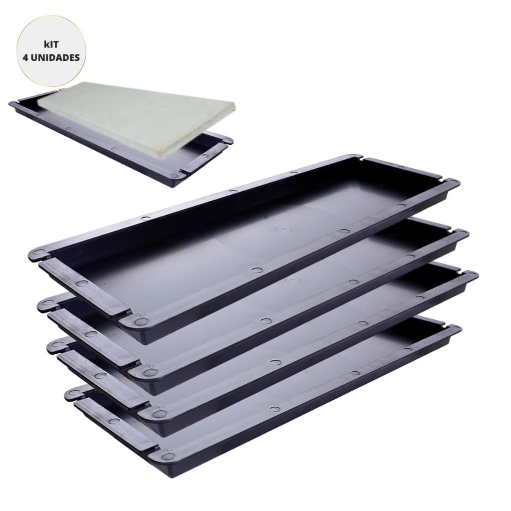 Forma Para Capa De Muro Pingadeira Reta 60x23x03 Kit Com 4 Formas