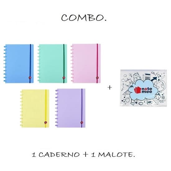 Combo: 1 Caderno Grande Yummy Colors Pop Disc + 1 Malote Para Caderno Note Mee.