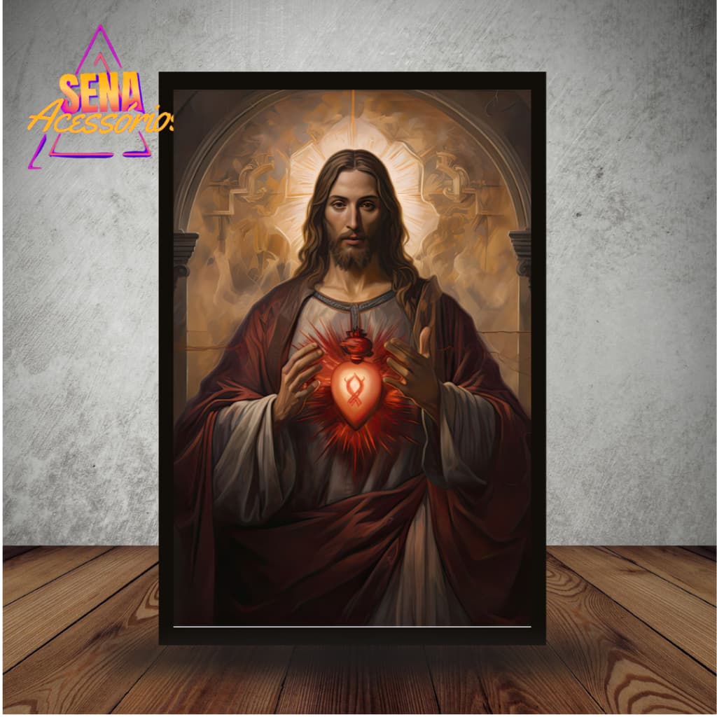 Quadro Decorativo 1 Peça Jesus Cristo Religioso Deus Religião Para Sala Quarto Escritório