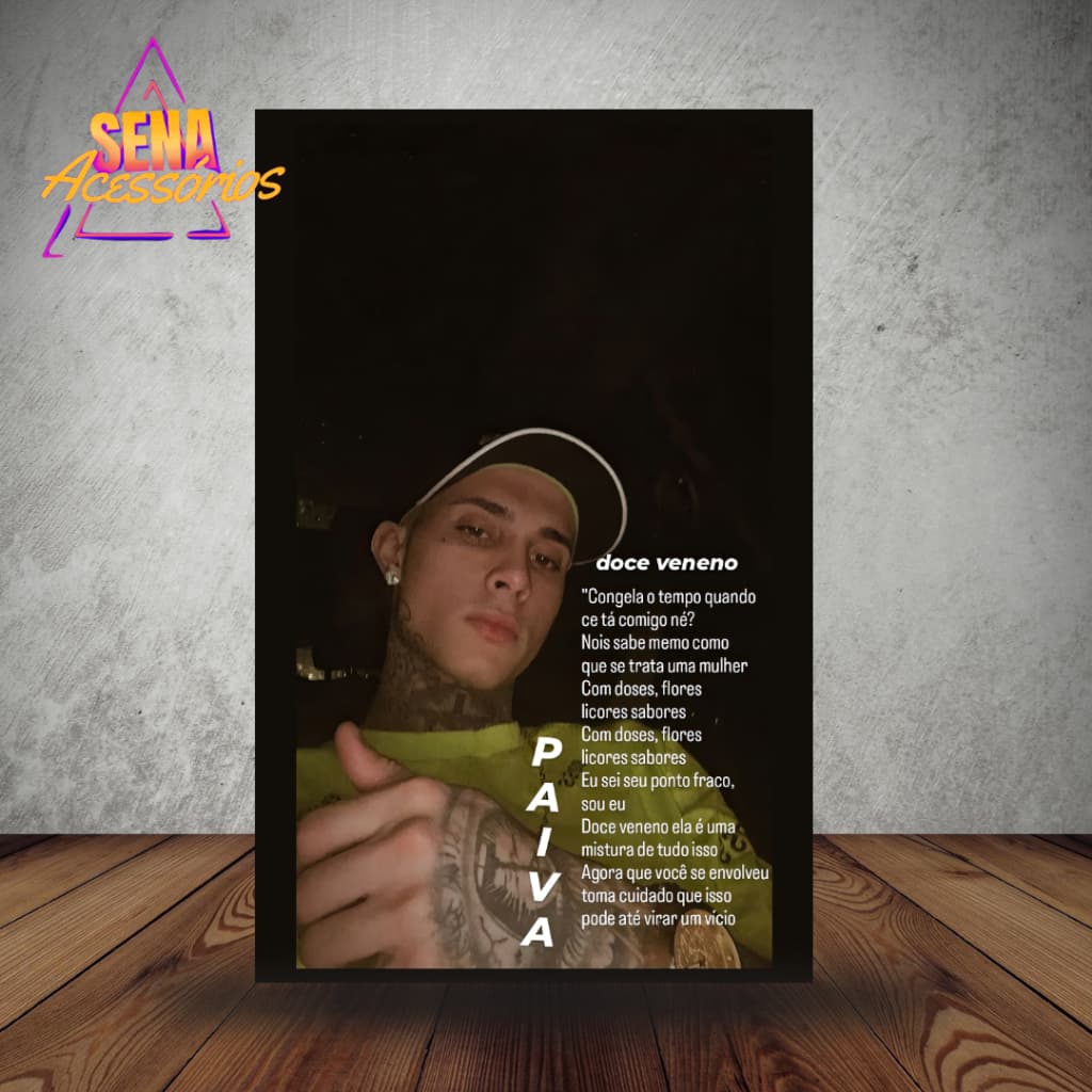 Quadro Decorativo 1 Peça Mc Paiva Cantor Funkeiro Musica Para Sala Quarto Hd Alta Qualidade