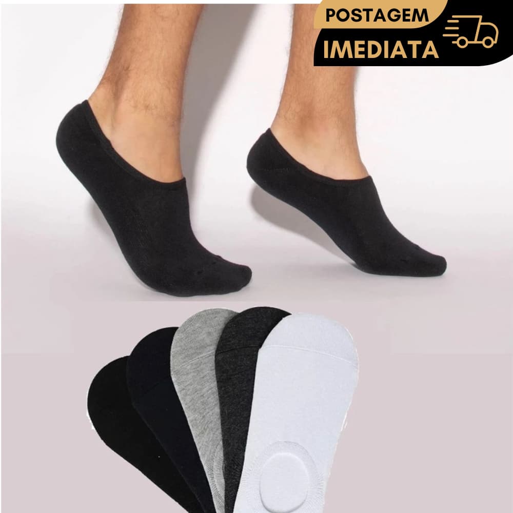 Kit Meia Sapatilha Ínvisivel unissex 36-47