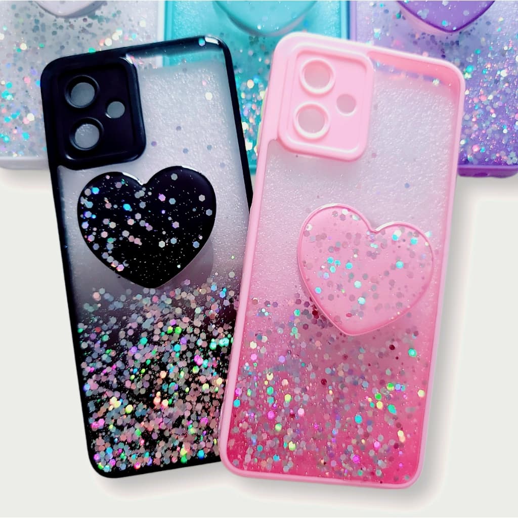 Capa Capinha anti impacto para Motorola Moto G54 / Moto G54 com suporte de coração