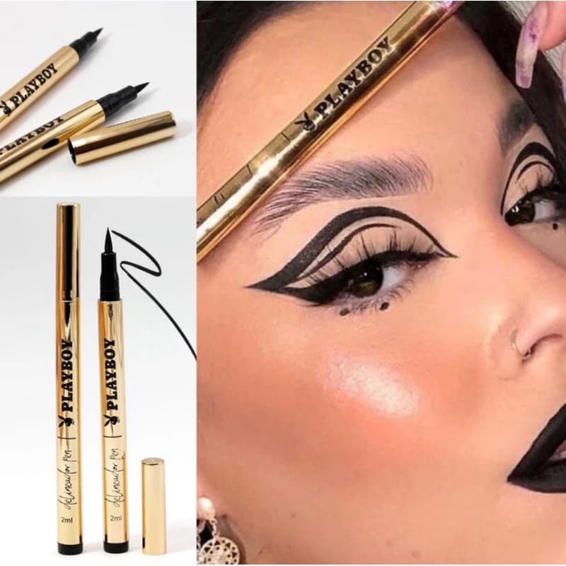 Delineador Caneta playboy Pen Preta Pro Delineadora