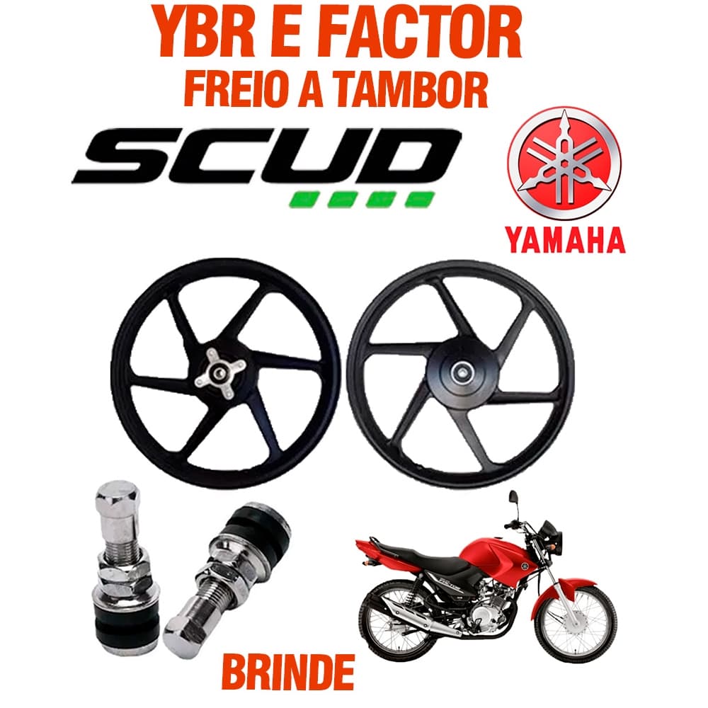 RODA LIGA LEVE YBR FREIO TAMBOR SCUD COMPLETA