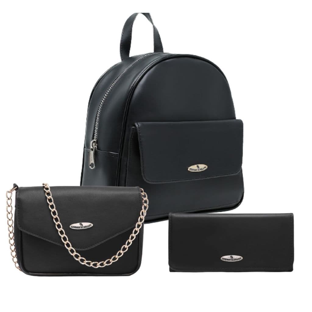 Kit Bolsa Mochila Feminina Pequena +Bolsa Pequena + Carteira