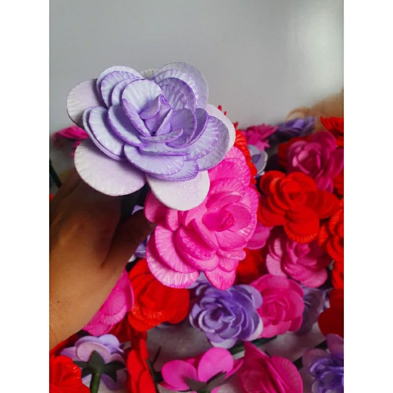 Kit com 30 canetas decorada Rosas na caneta escrita fina Compacto 07 ponta fina Rosa em EVA Dia das mães dia da mulher