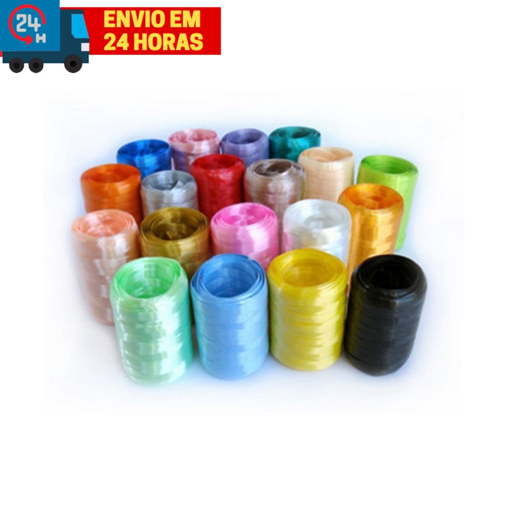 Rolo de Fitilho 5mm x 50m Para Arco Fita Tira Balões Arranjos Enfeites Varias Cores