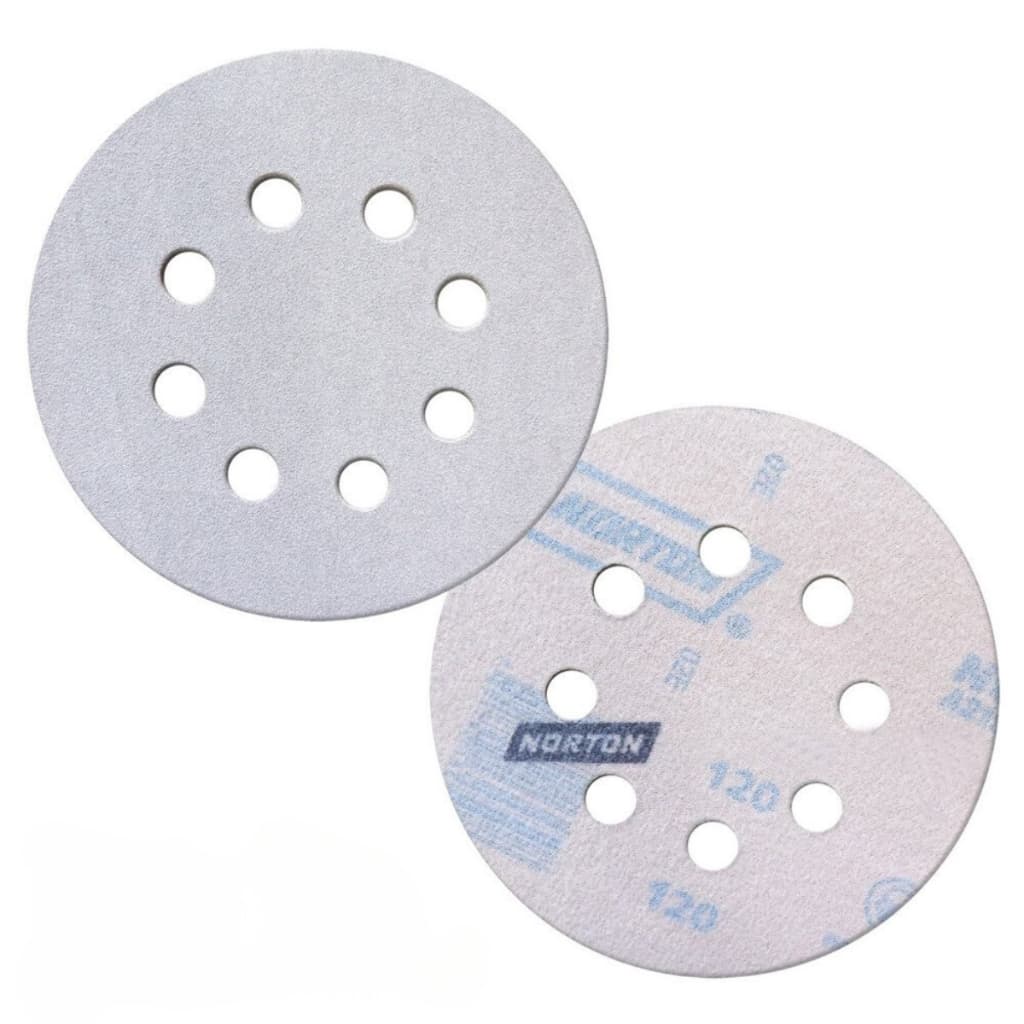 Kit 50 Discos Lixa Seco Hookit Velcro 5 Pol Norton Gramatura 80