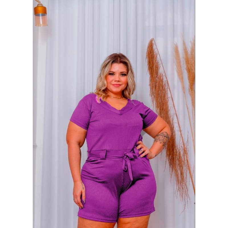 Macacão Feminino Plus Size Veste do 44 ao 52 Suplex Confortável, Versátil Moderno Moda Verão Casual