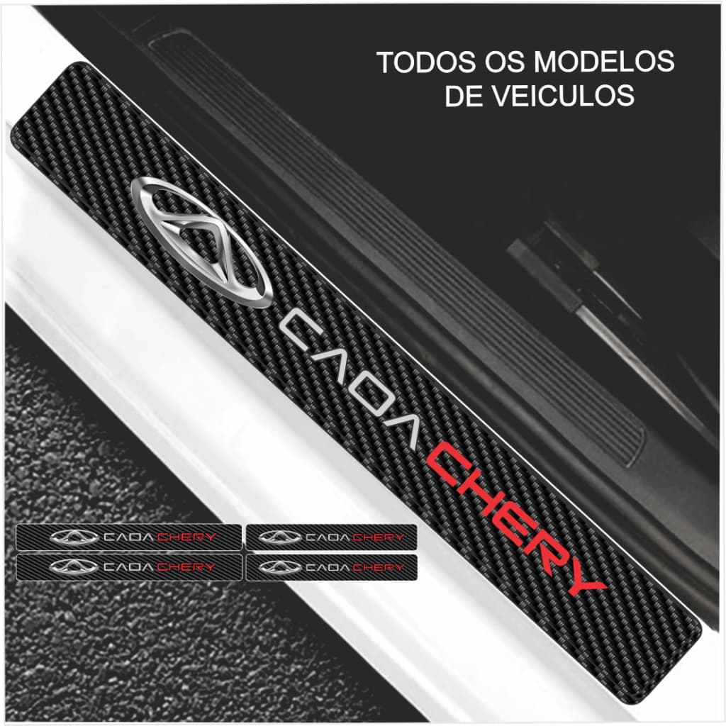 Soleira Automotiva CAOA CHERY Universal Todos os Carros da Marca Todos os Modelos ARRIZO 5 ARRIZO 5e ARRIZO 6 ARRIZO 6 PRO CELER CIELO FACE iCAR QQ S-18 TIGGO TIGGO 2 TIGGO 3X TIGGO 5x TIGGO 5X PRO TIGGO 7 TIGGO 7 PRO TIGGO 8 TIGGO 8 PRO entre outros