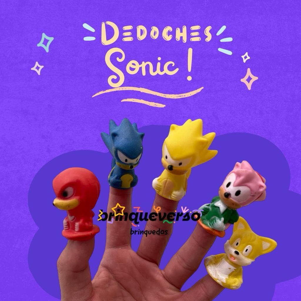 Coleção Sonic. 5 UN Dedoches Sonic Sem Repetição de Personagens. Produto Novo.
