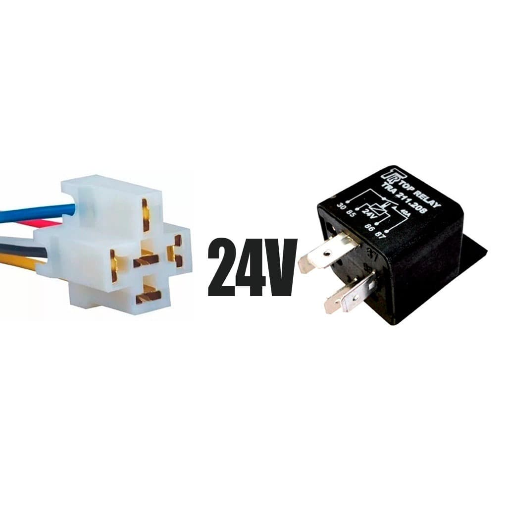 Rele auxiliar 4 pinos 24V com chicote