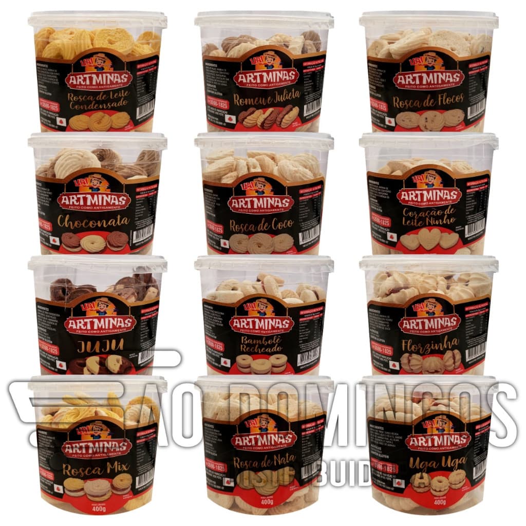 12 Potes Biscoito Amanteigado Delicia Mineira