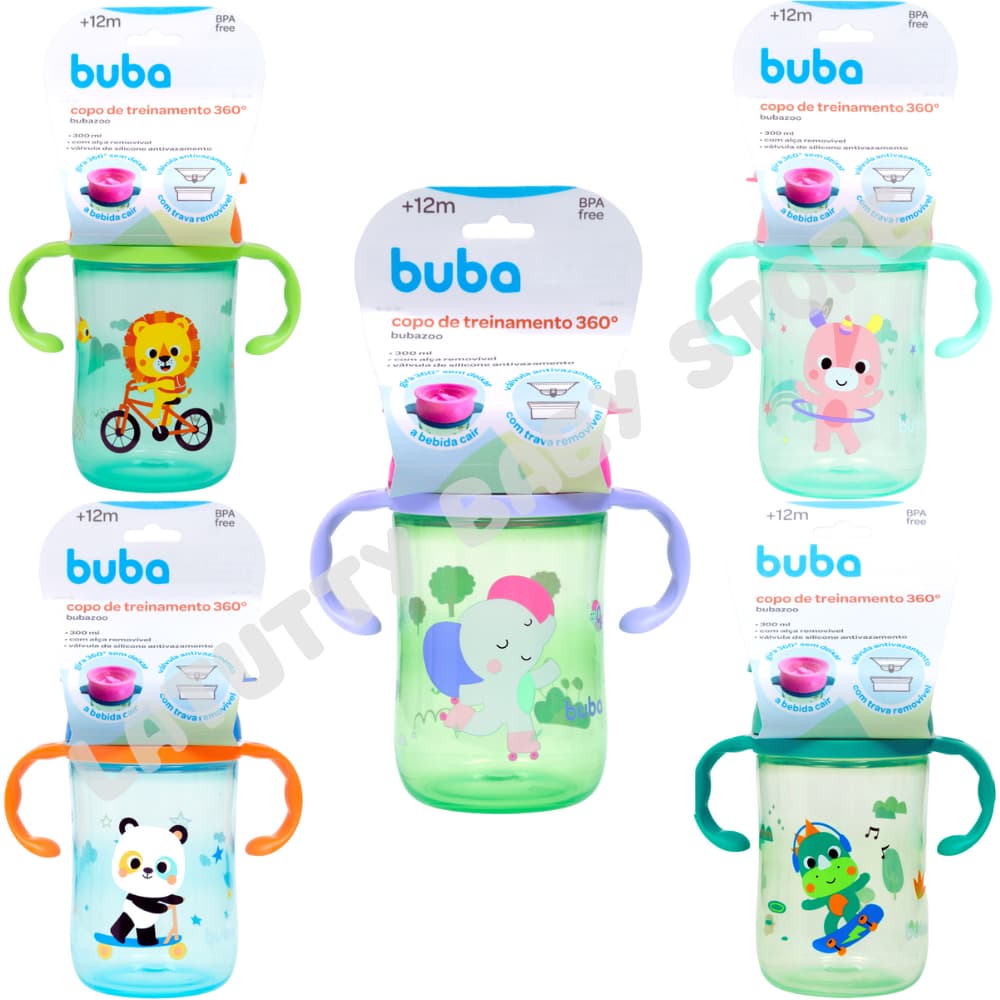 Copo de Treinamento 360° Lançamento Buba Original Copinho Infantil Bebê Com Trava Antivazamento