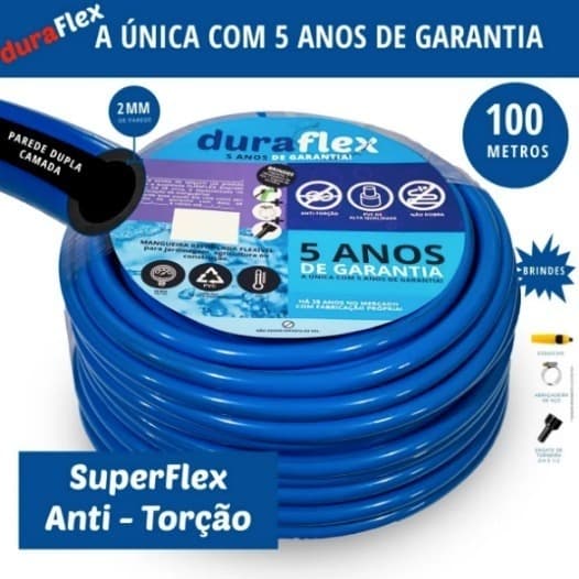 Mangueira de Jardim Flexível 100 Metros Siliconada AntiTorção Kit Completo C/ Esguicho