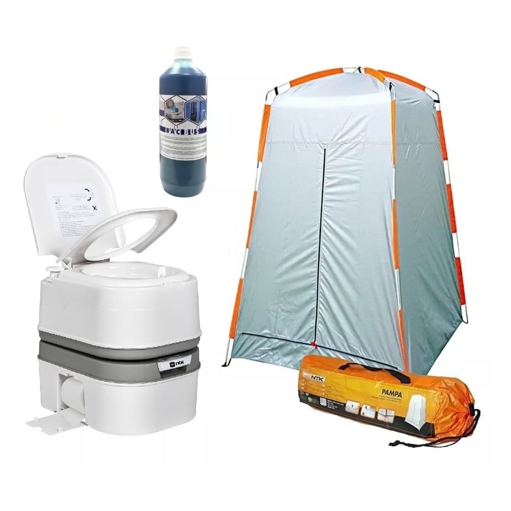 Vaso Sanitário Banheiro Químico Ecocamp Comfort 24 litros + Trocador Pampa + Desodorizante Nautika